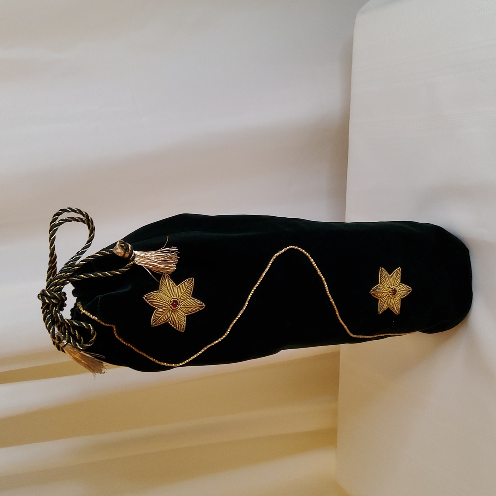 Green Velvet Wine Gift Bag